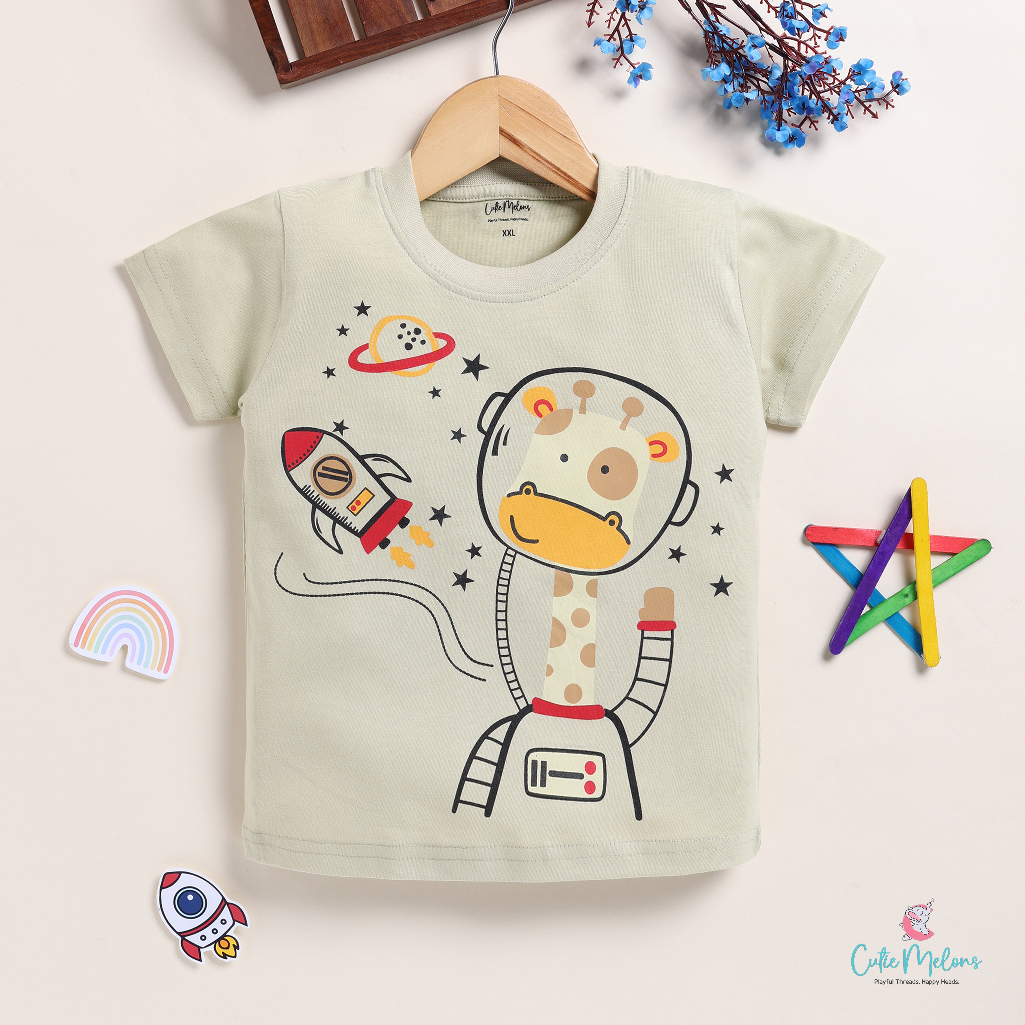 Astro Giraffe Half Sleeve Unisex T-Shirt