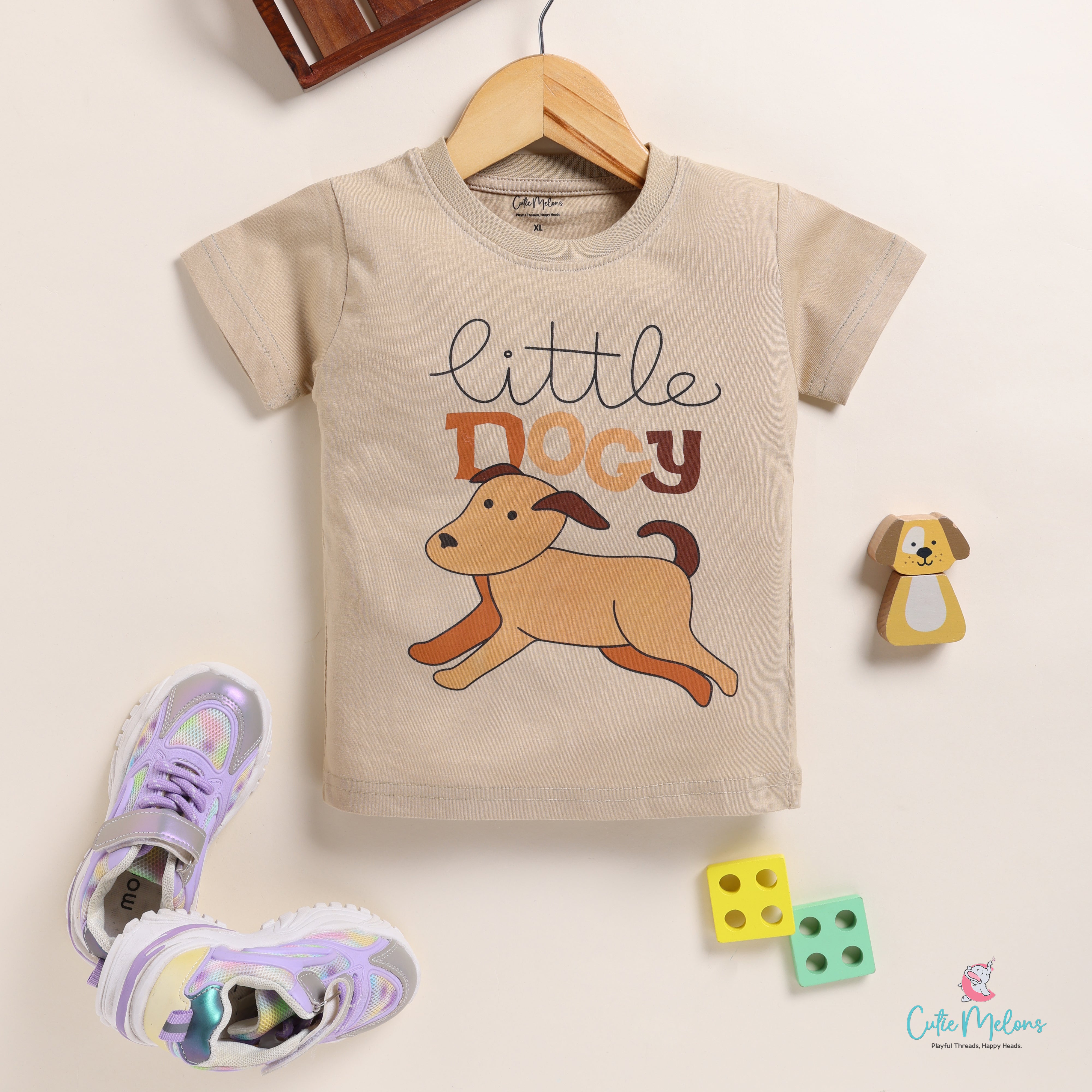 Brown Dogy Half Sleeves Unisex T-shirt