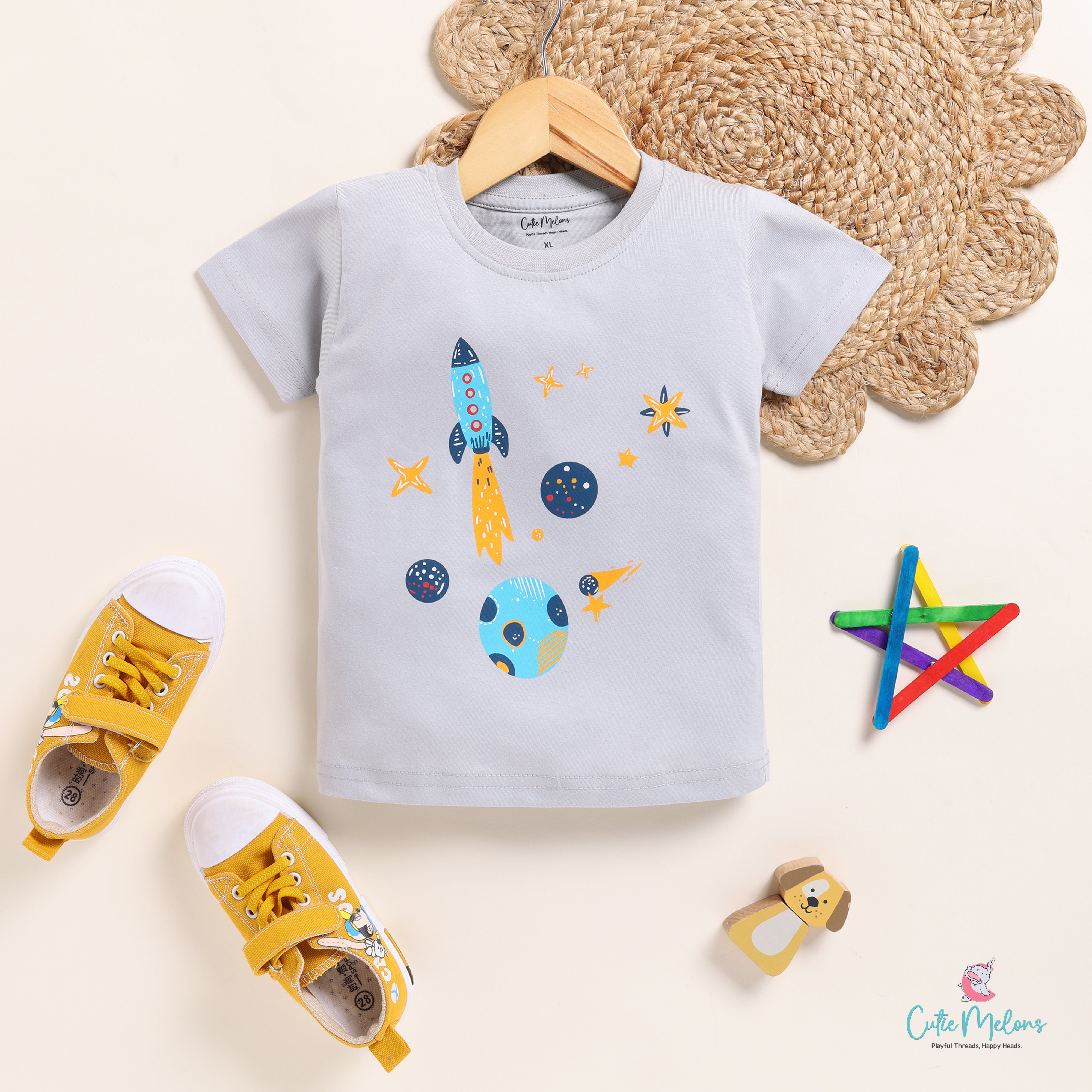 Grey Galaxy Half Sleeves Unisex T-shirt