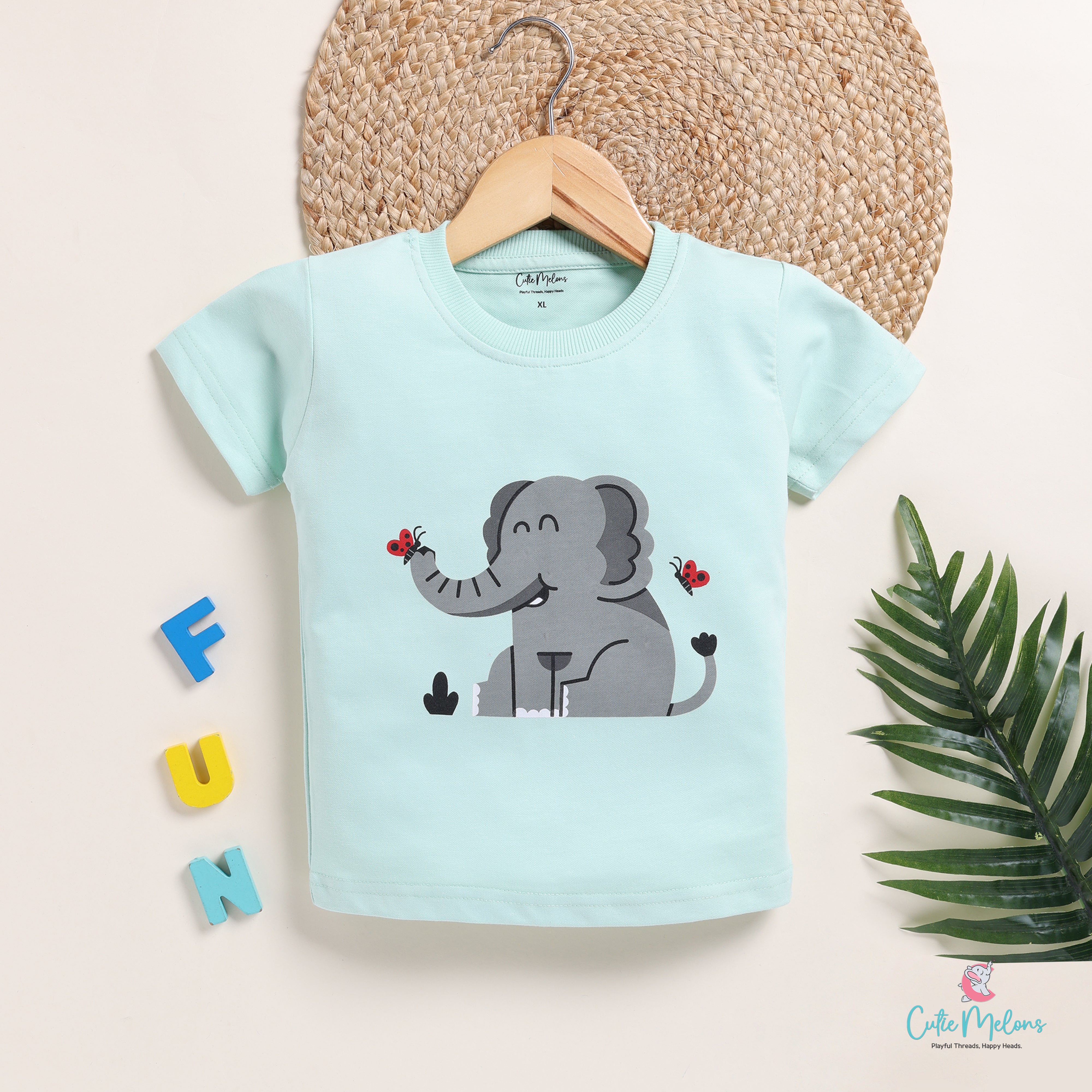 Greeny Elephant Half Sleeves Unisex T-shirt