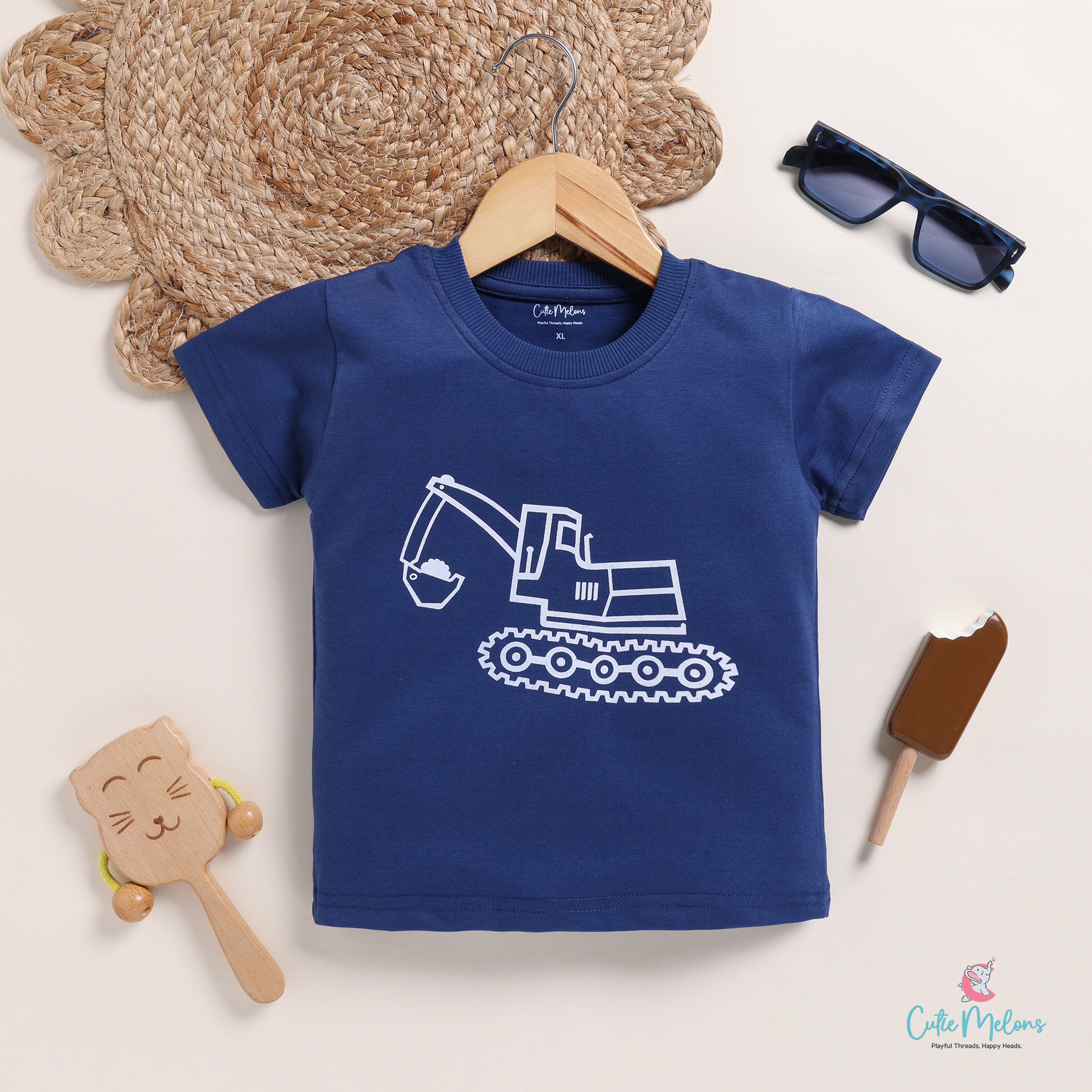 Excavator Half Sleeves Unisex T-shirt
